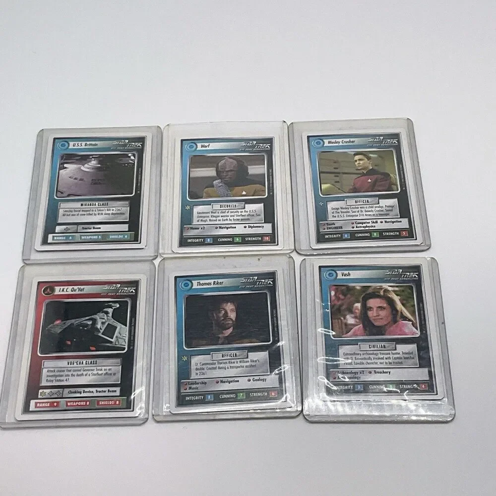 RARE 1994 Star Trek CCG: 1st Edition White Border Jean-Luc Picard Data & More
